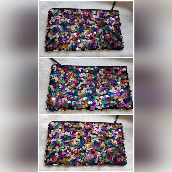 NEW MAC Cosmetics Shiny Pretty Things Sequin Makeup Bag Pouch Clutch Travel - Picture 3 of 12